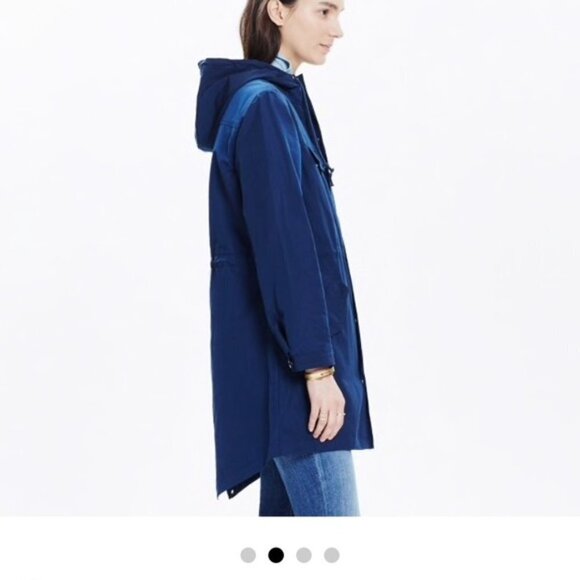 Madewell Hooded Fielder Anorak Jacket Coat in Navy Size Small - Picture 4 of 16